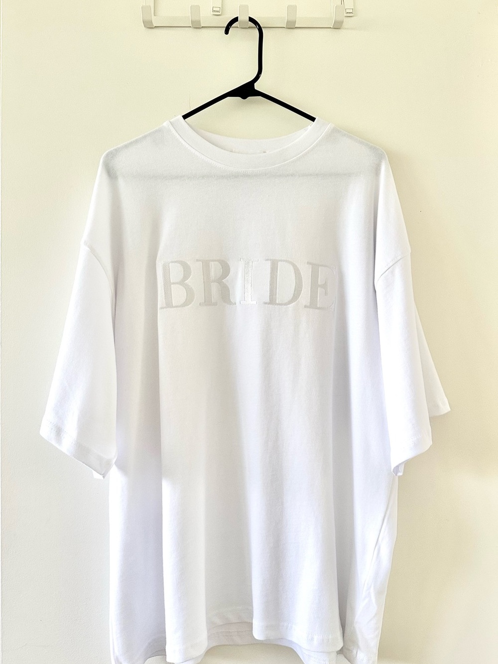 Embroidered Bride Oversized Shirt - White